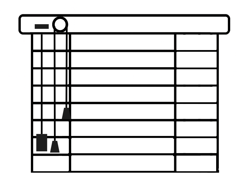 Obracanie oraz podnoszenie i opuszczanie lamel po lewej